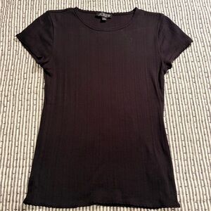 J. Crew Women's Elegant Black Short Sleeve Tee